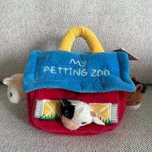 My Petting Zoo Plush Barn Bag - Red, Blue, Yellow